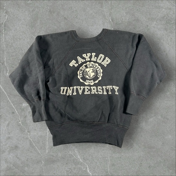 Vintage Taylor University Sweatshirt Mens Medium Blue Champions 50s Running Man - Picture 1 of 6